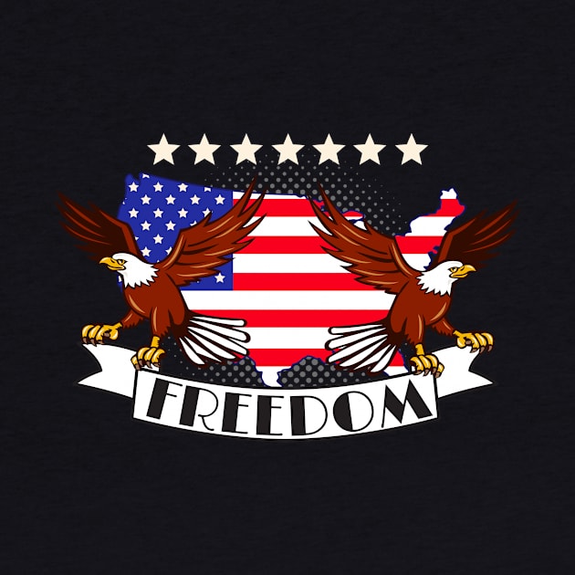 Freedom USA America Eagle Patriotic Flag by Foxxy Merch